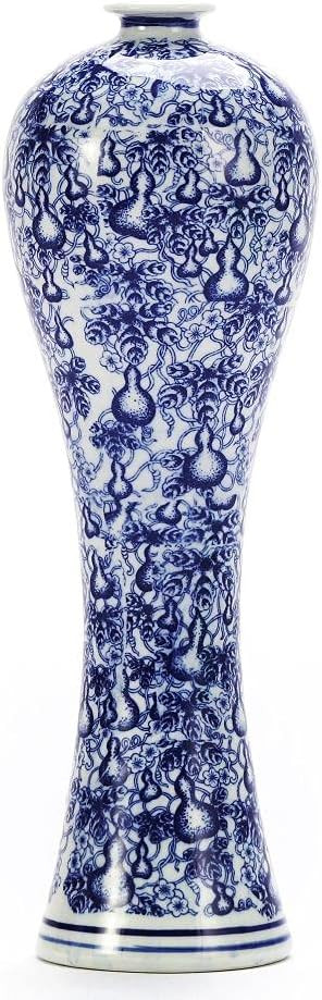 13" China Ceramic Vase Blue and White Porcelain Chinese Handmade Decorative Flower Vase for Livin... | Amazon (US)