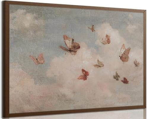 Butterfly Clouds Wall Art Whimsical Wall Decor Pictures Vintage Nursery Poster Print Country Styl... | Amazon (US)