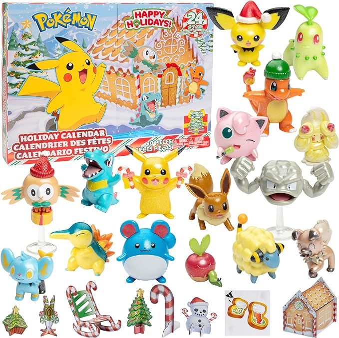 Pokémon 2023 Holiday Advent Calendar for Kids, Boys & Girls - 24 Piece Gift Playset - Characters... | Amazon (US)