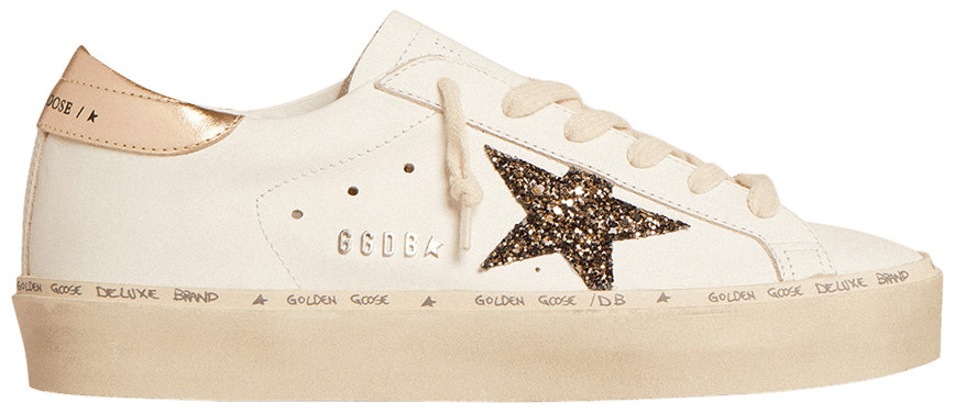 Golden Goose Wmns Hi Star LTD 'White Black Gold Glitter' | GOAT