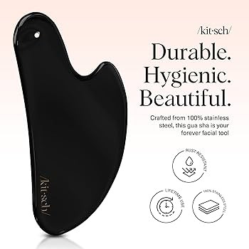 Kitsch Stainless Steel Guasha Tool for Face - Matte Black | Amazon (US)