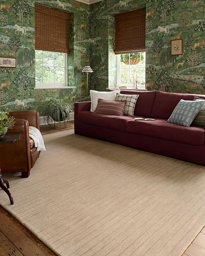 Loloi Chris Loves Julia Henry Collection HEY-01 Beige/Wheat 7'-9" x 9'-9", .50" Pile Height, Area... | Amazon (US)