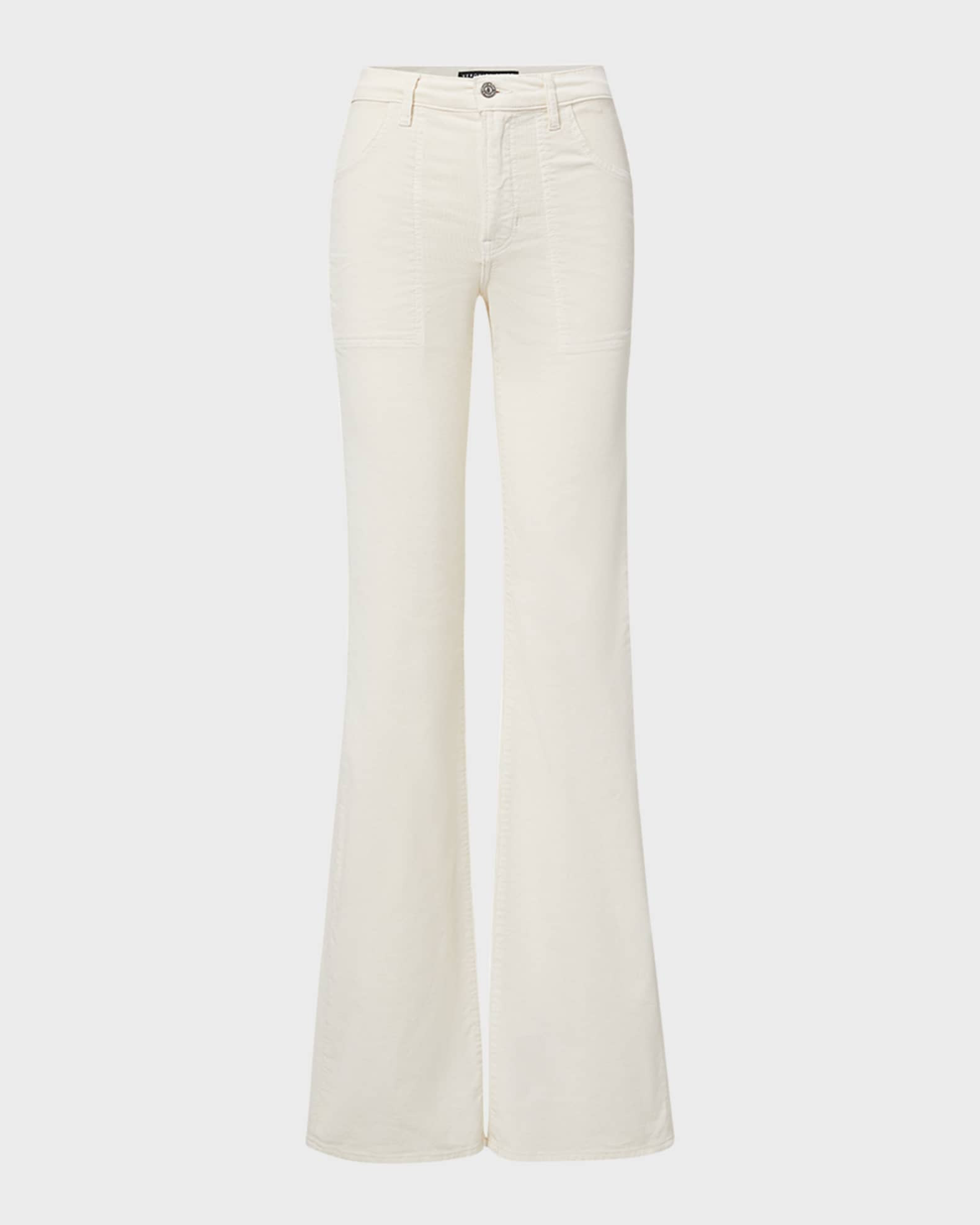 Crosbie Wide-Leg Patch Pocket Corduroy Jeans | Neiman Marcus