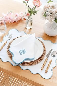 Hofdeco Premium Coastal Patio Indoor Outdoor Napkin Set of 4, 20\u201dx20\u201d Washable Dinner N... | Amazon (US)