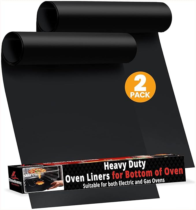 Oven Liners for Bottom of Oven - Thick Heavy Duty 17” x 25” 2 Pack Non-Stick Reusable Mats - ... | Amazon (US)