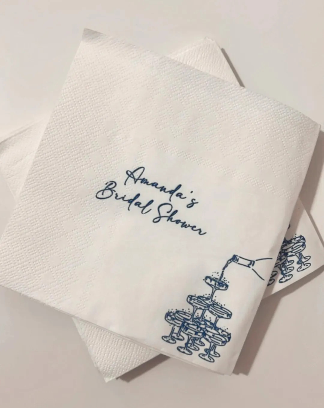Champagne Cocktail Napkins | Customized Bridal Shower Napkins | Wedding Napkins | Personalized We... | Etsy (US)