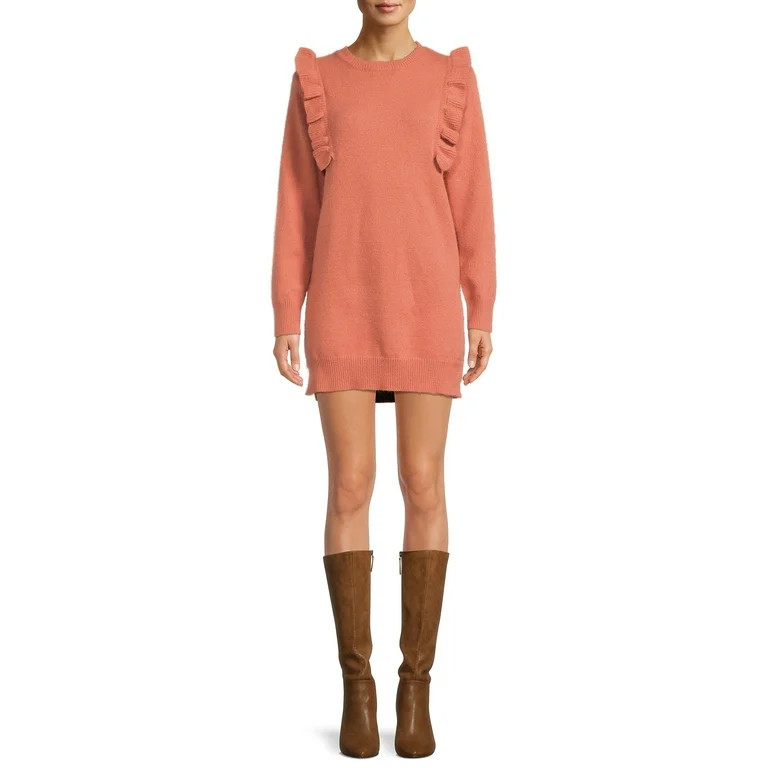 Dreamers by Debut Women's Ruffle Sleeve Sweater Dress | Walmart (US)