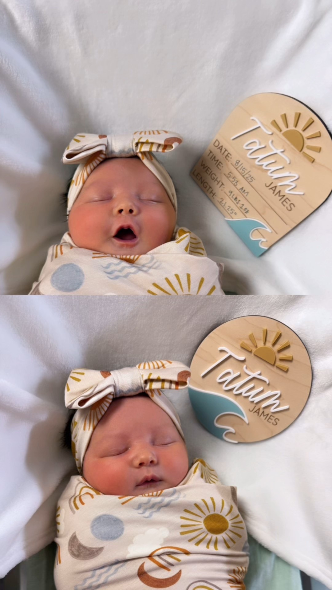 Sharing Tatum’s birth announcement sign + name sign. Grabbed this pair off Etsy. Which grate quality! Make sure to use a felt tip sharpie so it doesn’t bleed when you write on the wood! ✨ Everything is linked here. 

#LTKmomlife #LTKBaby #LTKBump
