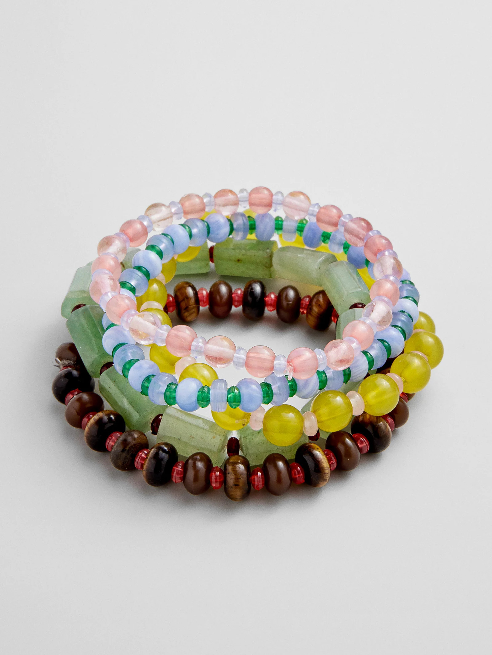 Darcy Semi-Precious Beaded Bracelet Set - Muted Multi | BaubleBar