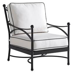 Tommy Bahama Pavlova White Sunbrella Cushion Black Aluminum Outdoor Lounge Chair | Kathy Kuo Home