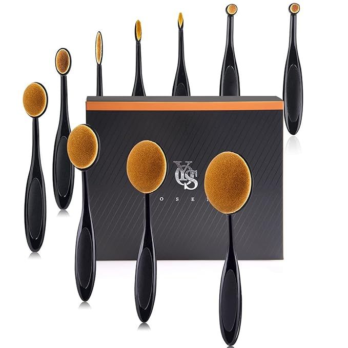 Yoseng Makeup Brush Set of 10 New Fashionable Cream Super Soft Professional Oval Toothbrush Found... | Amazon (US)