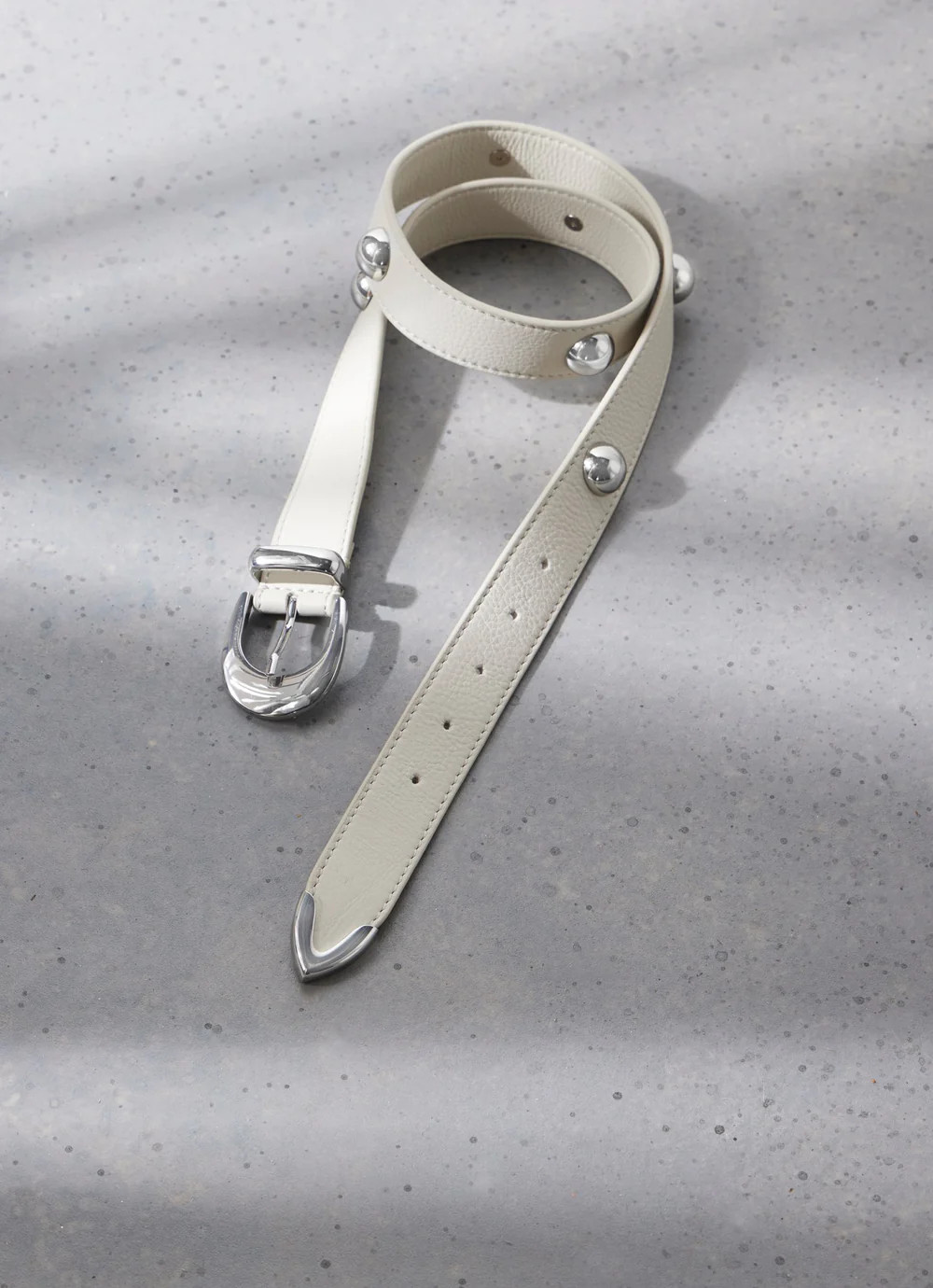 White Statement Leather Belt | Mint Velvet