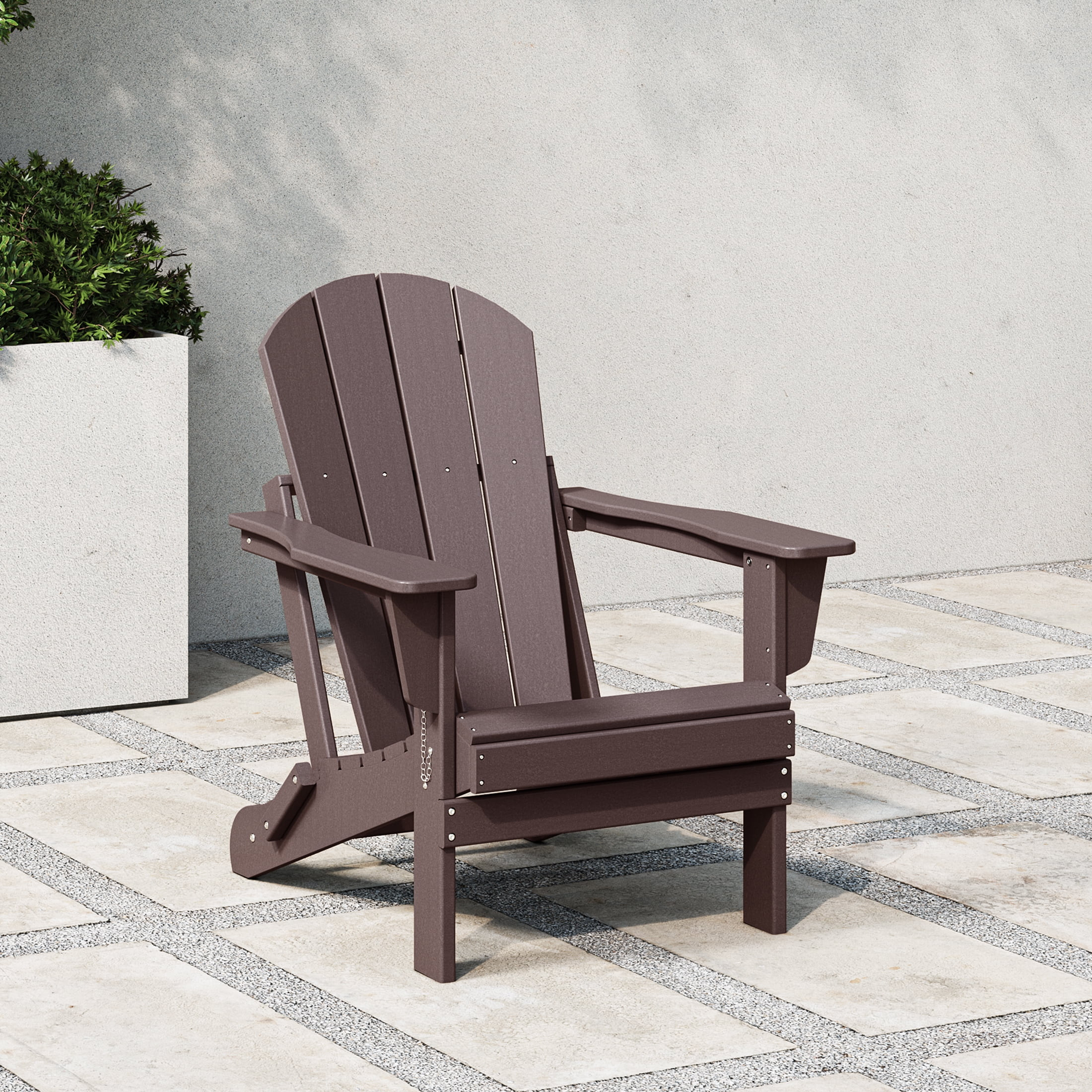 Westintrends Outdoor Folding HDPE Adirondack Chair, Patio Seat, Weather Resistant, Dark Brown - W... | Walmart (US)