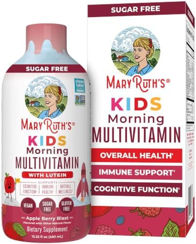 MARYRUTH'S Kids Liquid Morning Multivitamin for Kids, Sugar Free, 15.22oz | Lutein, Zinc & Essent... | Amazon (US)