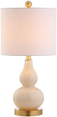 JONATHAN Y 20.5" Ivory Glass Table Lamp, Modern Gourd Bedside Nightstand Lamp for Bedroom, Living... | Amazon (US)