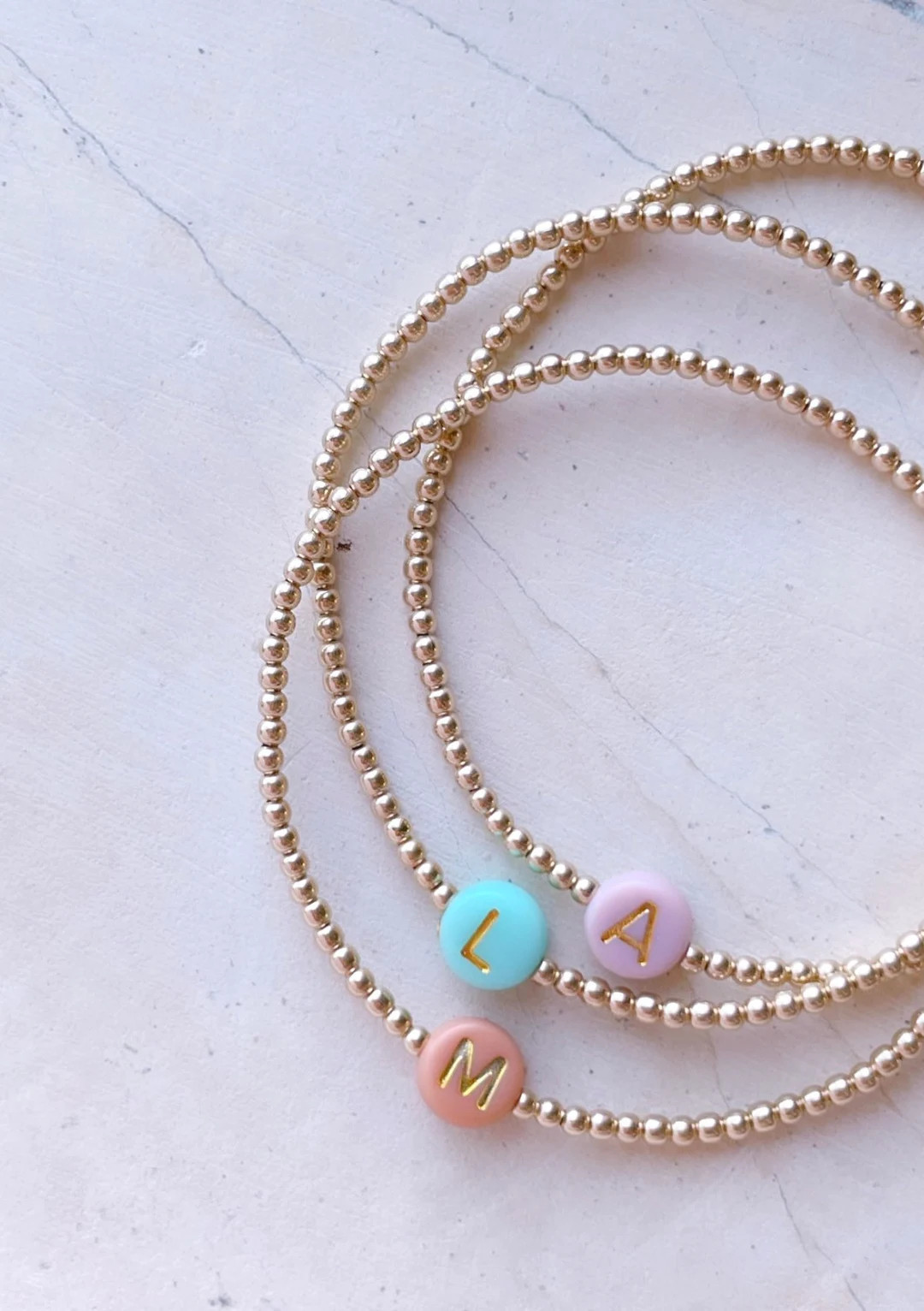 Cool Mom Gold Filled Initial Beaded Name Bracelet | Custom Word Beaded Bracelet | Name Bracelet |... | Etsy (US)