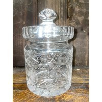 Vintage Star Etched Glass Candy Dish With Lid | Etsy (US)