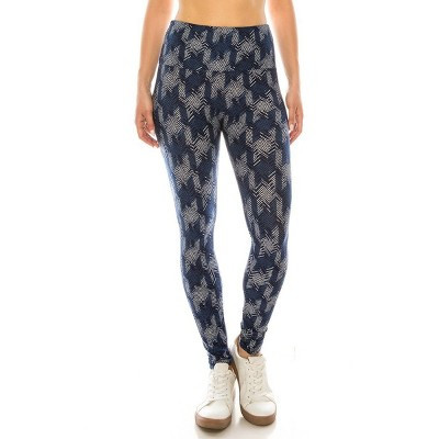 Slickblue Women's High Waist Yoga Leggings, Multi-Printed Knit, Banded Waist, Lined, One Size, Stretch Fit | Target