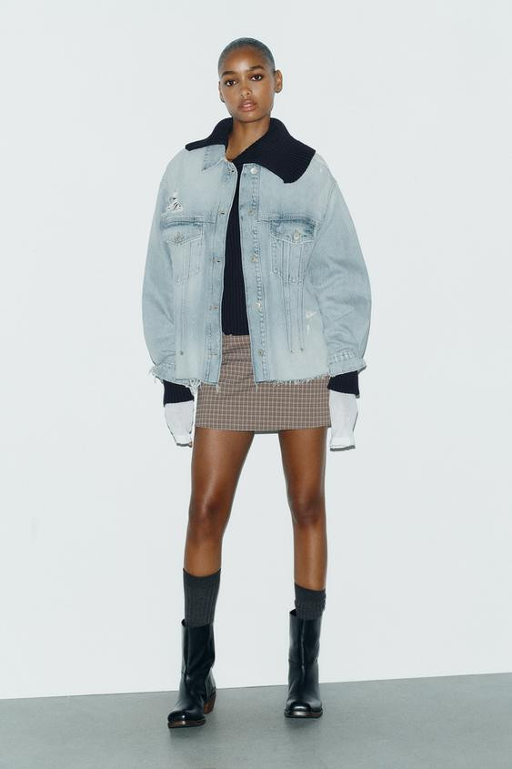 TRF RIPPED DENIM OVERSHIRT$ 69.90Light blue | 4365/270/406Add to cartAddOvershirt with a lapel co... | Zara US