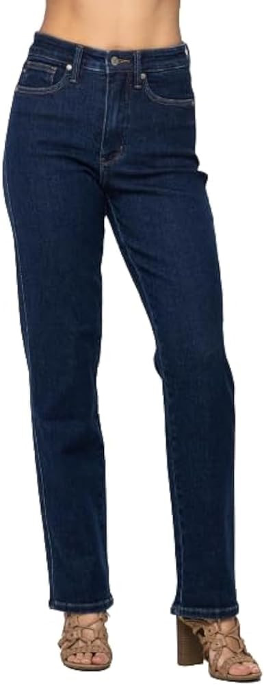 Judy Blue Women's High Waist Tummy Control Classic Straight Jeans 88575 | Amazon (US)