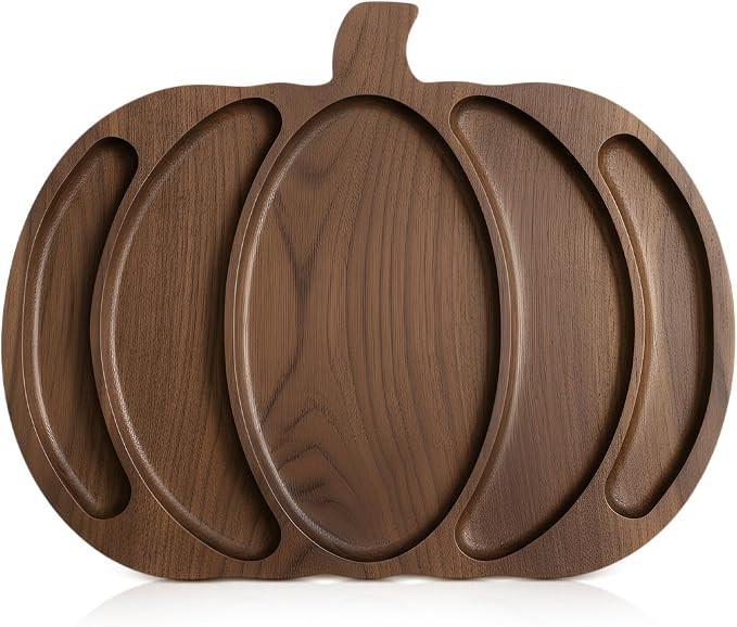 Sliner Pumpkin Charcuterie Board Wooden Fall Serving Platter Tray Dishes | Amazon (US)