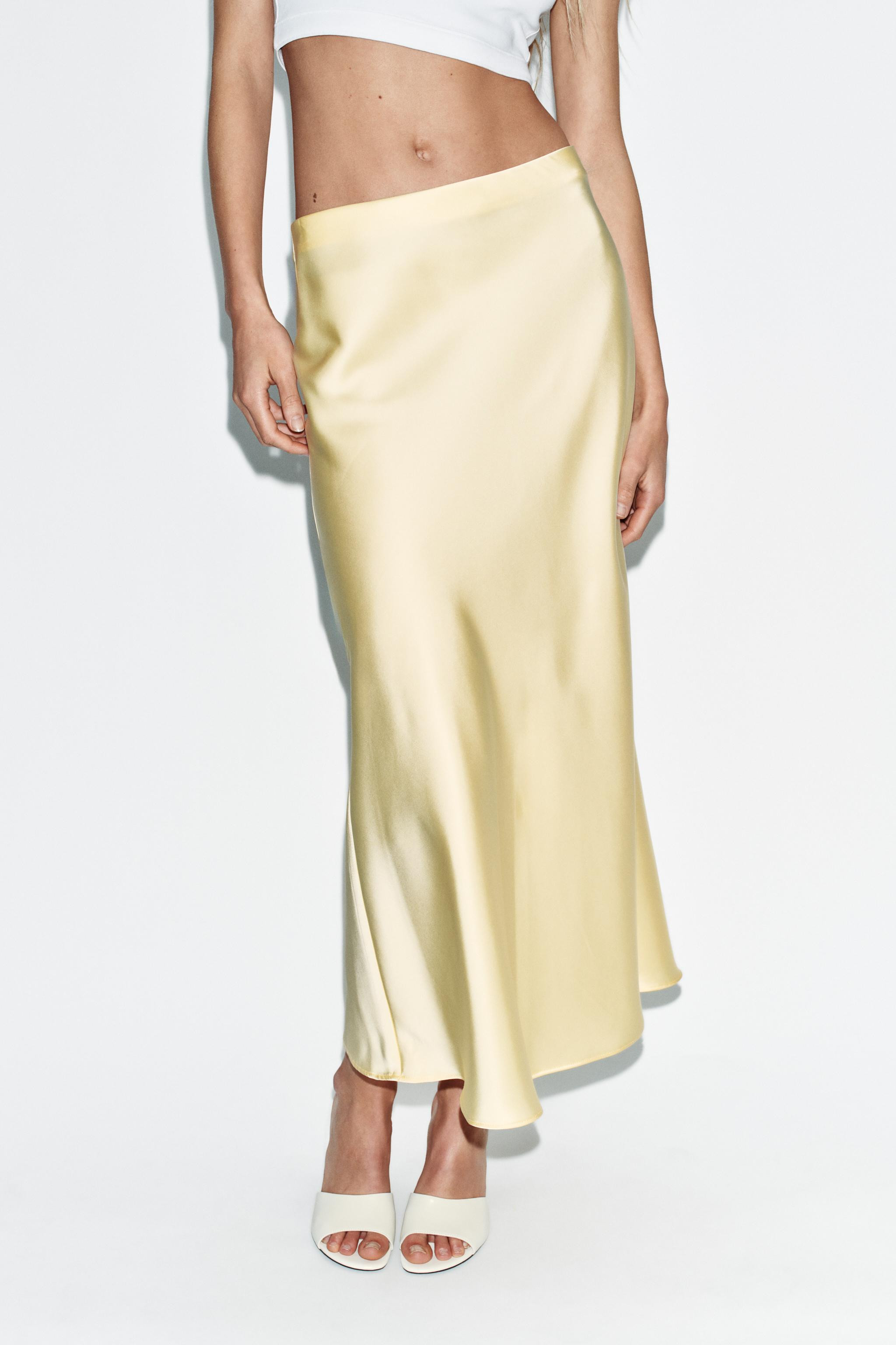 SATIN EFFECT MIDI SKIRT | Zara US