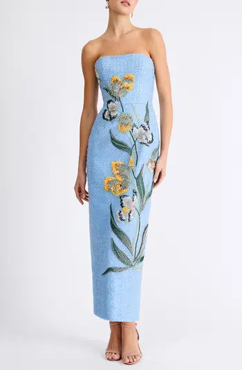 Sofia Beaded Strapless Sheath Maxi Dress | Nordstrom