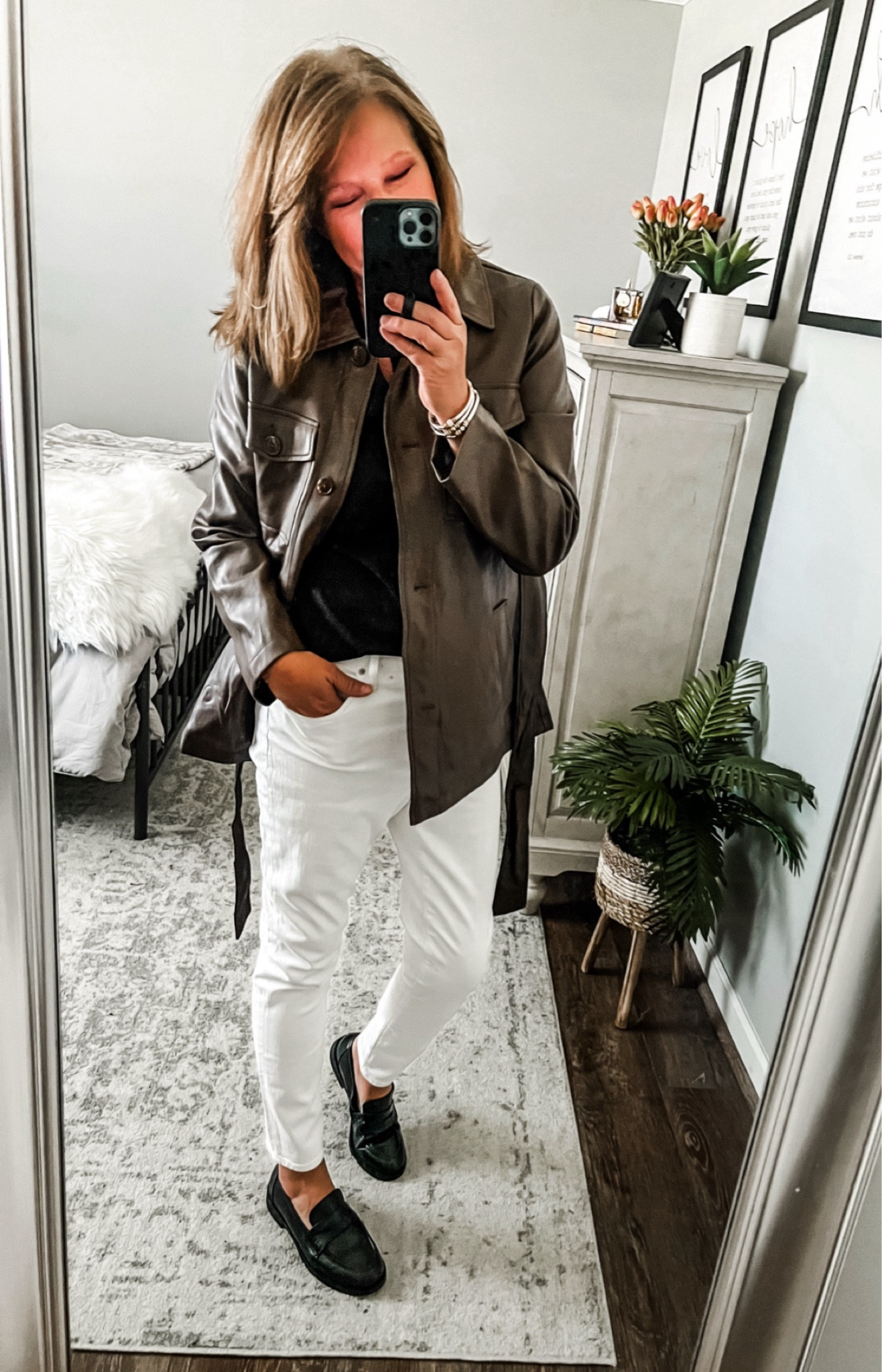 White jeans and loafers outfit, styled with faux leather jacket from Walmart. Loving this outfit for the fall!

#walmartpartner #walmartfashion @walmartfashion #walmart @walmart fall outfit, jeans, loafers, jackets, Walmart outfit, business casual outfit, weekend outfit, over 40

#LTKStyleTip #LTKFindsUnder50 #LTKSaleAlert

#LTKFindsUnder50 #LTKSaleAlert #LTKStyleTip