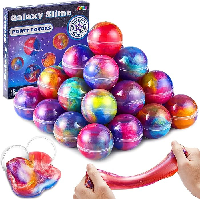 JOYIN Slime Party Favors, 24 Pack Galaxy Slime Ball - Stretchy, Non-Sticky, Mess-Free, Stress Rel... | Amazon (US)
