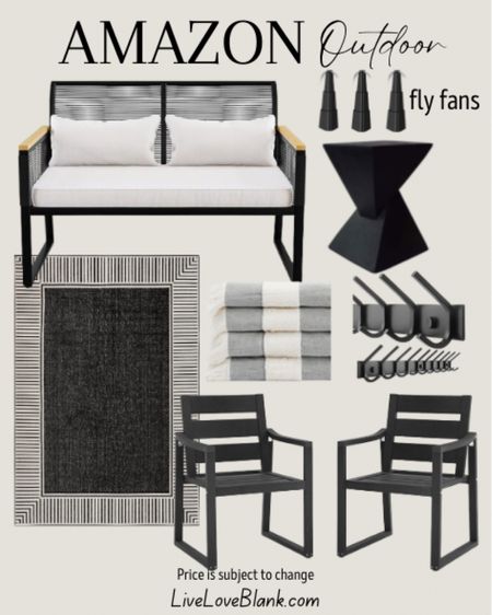 Amazon outdoor idea
Love seat area rug end table towels towel hooks fly fans 

#LTKstyletip #LTKSeasonal #LTKhome