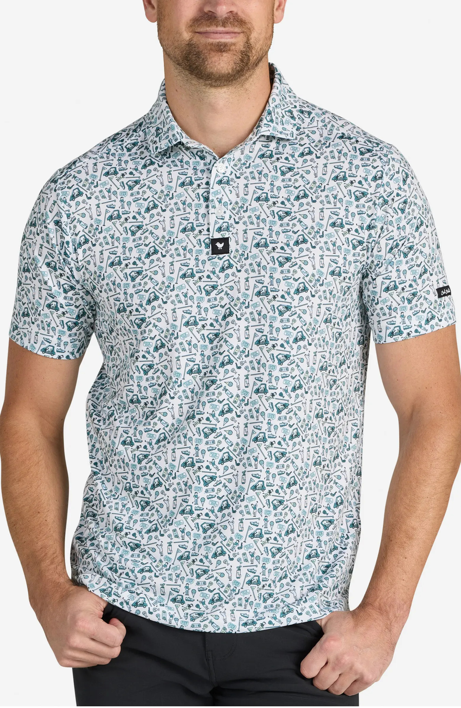 Pixelated Pars Golf Print Performance Golf Polo | Nordstrom