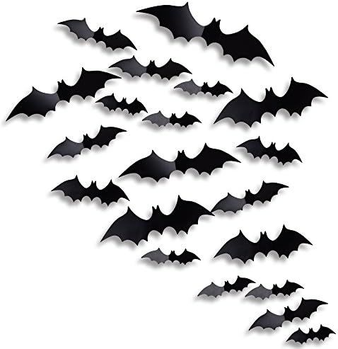 Amazon.com: Antner Halloween Party Supplies PVC 3D Bats Removable Decals Stickers Window Decors, ... | Amazon (US)
