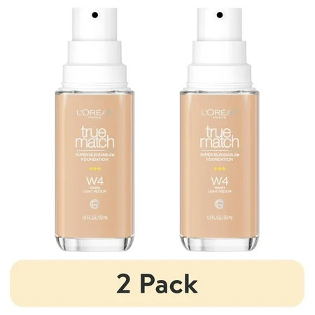 (2 pack) L'Oreal Paris True Match Cream Foundation Makeup, W4 Warm Light Medium, 1 fl oz | Walmart (US)