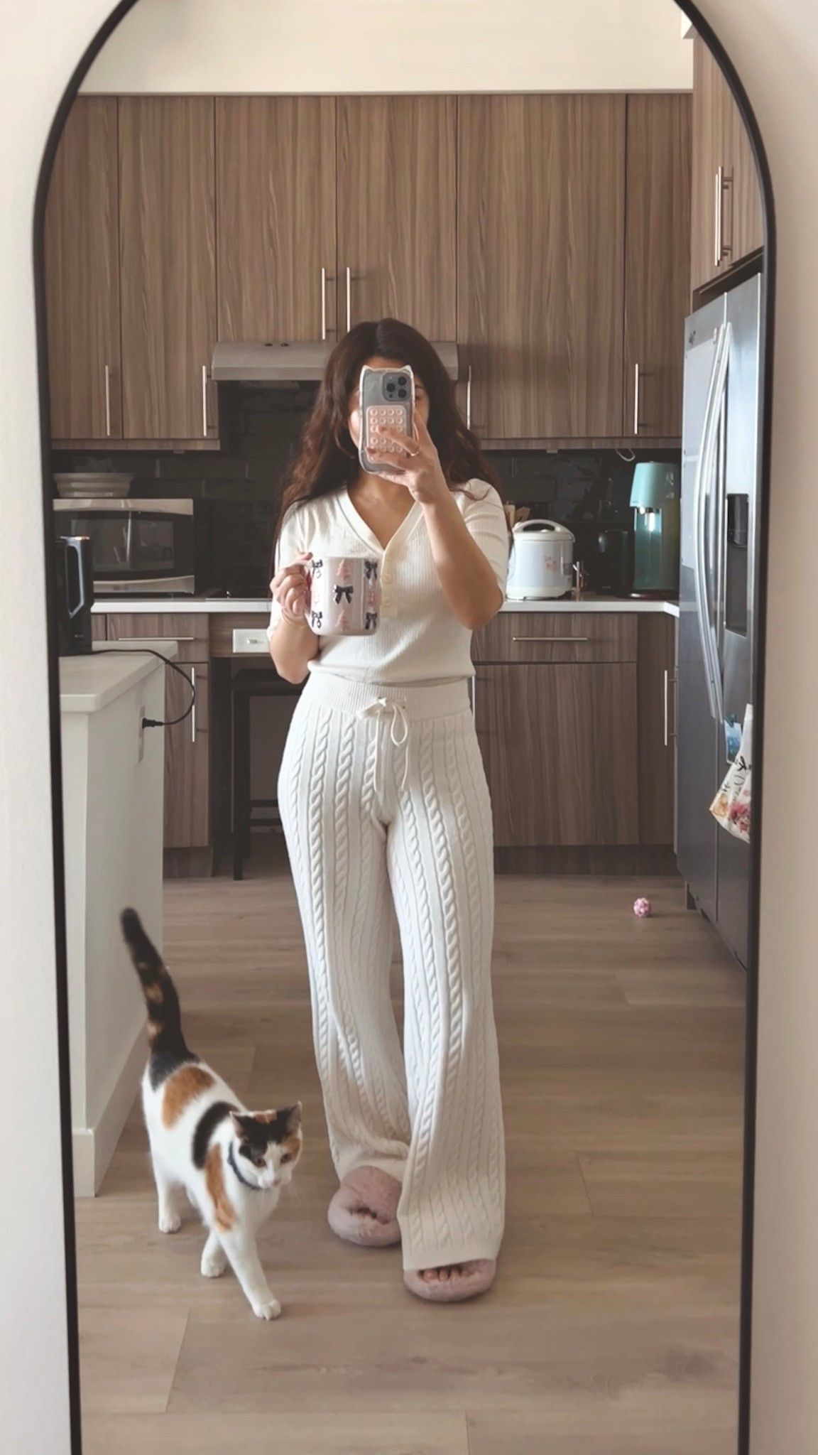 This cozy casual WFH fit is out-together, warm yet ventilating, and is comfortable to boot! I’m very very petite and they fit perfectly at the waist with an inch allowance at the hem to wear with trainers or, in my case, memory foam slippers!

#LTKWorkwear #LTKmomlife #LTKPetite