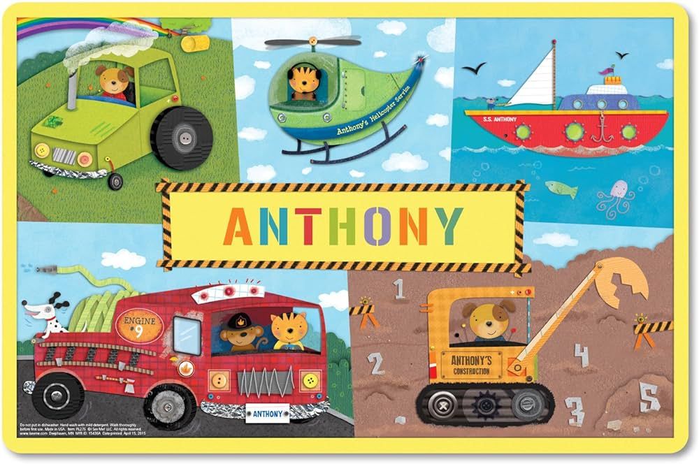 Personalized Placemat for Kids, Construction - I See Me! | Amazon (US)
