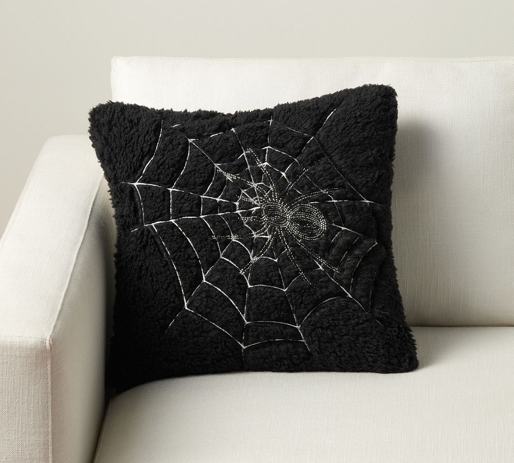 Cozy Embellished Spider Web Pillow | Pottery Barn (US)