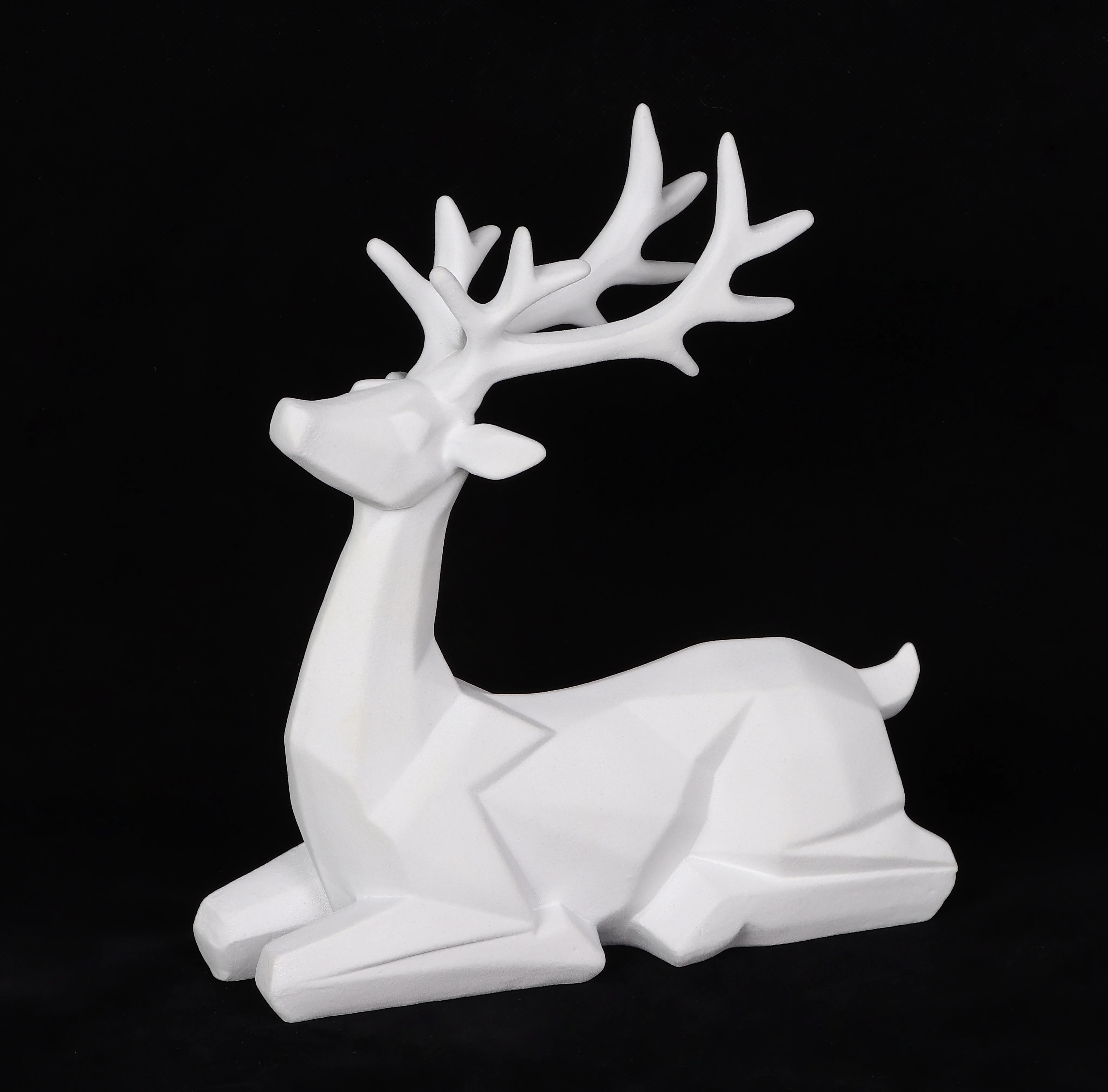 White Flocked Sitting Deer Christmas Decoration, 10 in, by Holiday Time | Walmart (US)