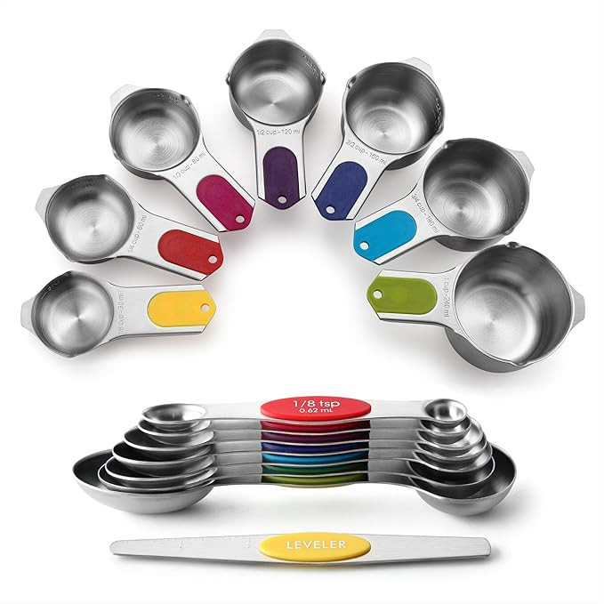 Spring Chef Magnetic Measuring Cups & Spoons Set (Patent Pending), Strong N45 Magnets, Heavy Duty... | Amazon (US)