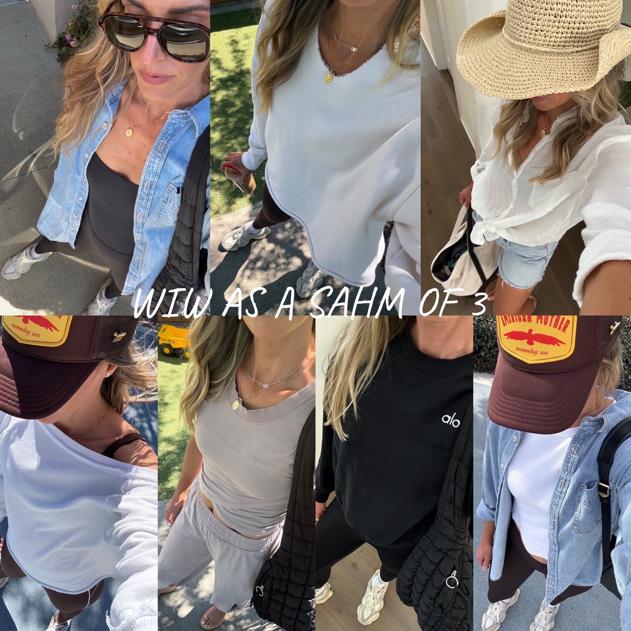 WIW this week as a SAHM of 3 👦🏼👦🏻👧🏼
Always comfy for a lot of running around with the kiddos! 

Aerie, Aritzia, Free People, Amazon, Target, New Balance, outfit of the day, mom outfit, mom style, comfy everyday outfit, school dropoff outfit, baseball mom outfit, sports mom, dance mom outfit, kids activities outfit, athleisure, comfy style, loungewear outfit, black jumpsuit outfit, denim shirt outfit

#LTKgrwm #LTKmomlife #LTKootd