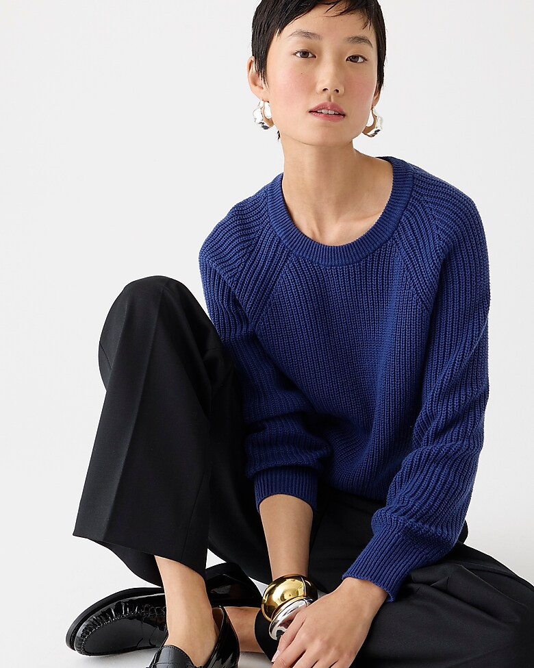 Cotton fisherman sweater | J. Crew US