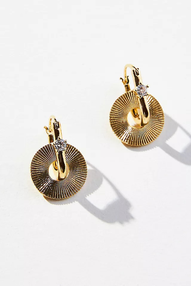 Ridged Disc Drop Earrings | Anthropologie (US)