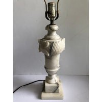 Vintage Large Alabaster Lamp, Bedside Entry Bar Kitchen Accent Working Condition, Classical Details, | Etsy (US)