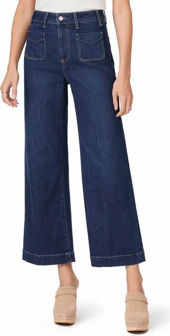 PAIGE Anessa Patch Pocket High Waist Ankle Wide Leg Jeans | Nordstrom | Nordstrom