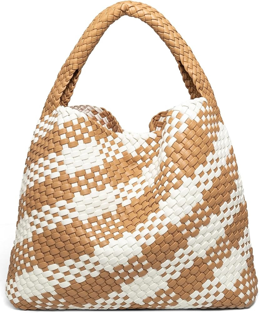 Vegan Leather Woven Tote Bag Shoulder Handbags for Women | Amazon (US)