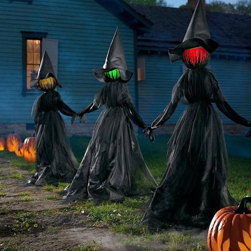 Dazzle Bright Halloween Decorations, 6 FT Set of 3 Light Up Halloween Witch with Stakes, Witch De... | Amazon (US)