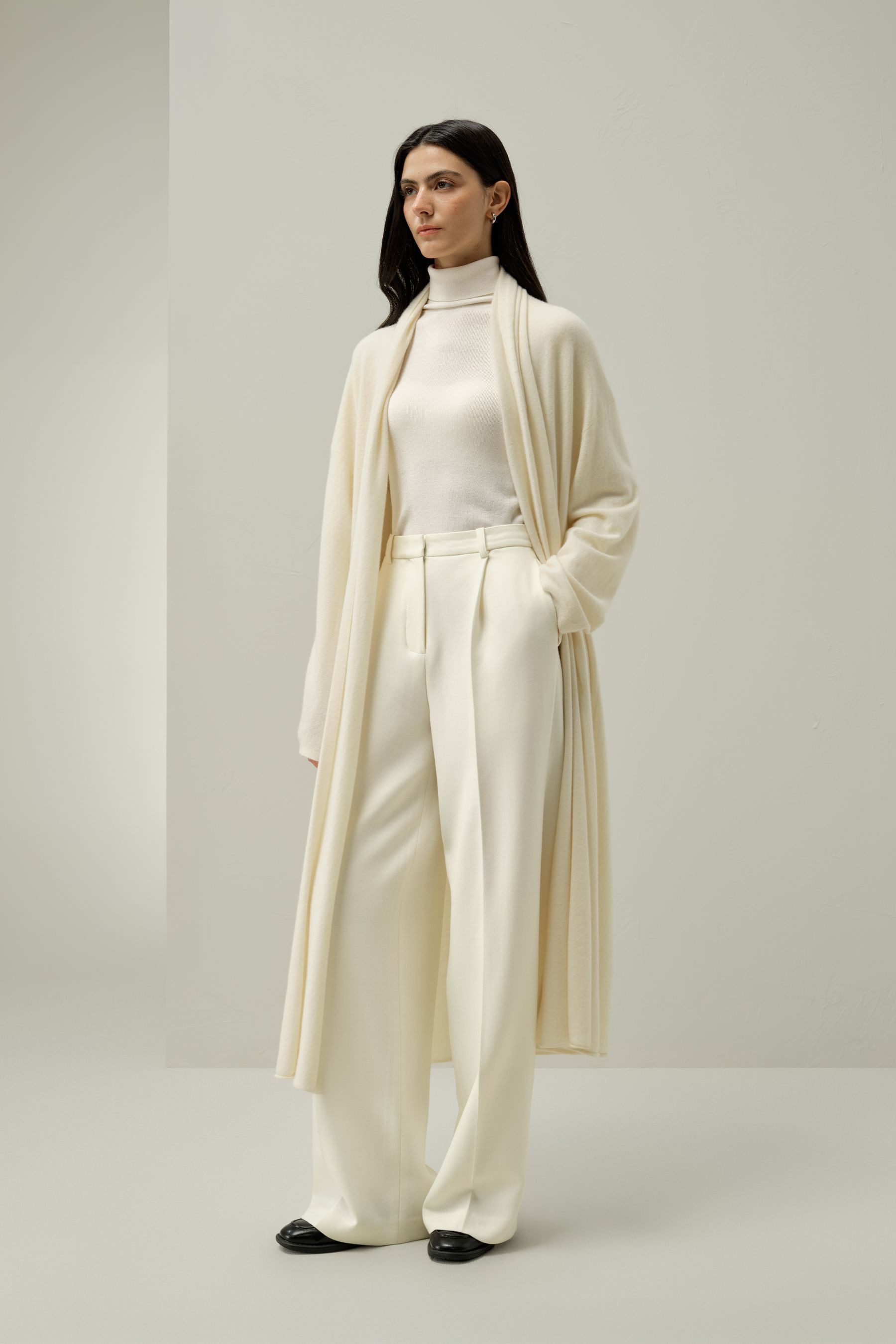Calf-length cashmere cardigan | LILYSILK