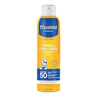 Amazon.com: Mustela Baby Mineral Sunscreen Spray SPF 50 Broad Spectrum - Body Sun Spray for Sensi... | Amazon (US)