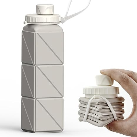 Collapsible Water Bottles 20.6oz, Silicone Foldable Portable Travel Water Bottle, Lightweight Reu... | Amazon (US)