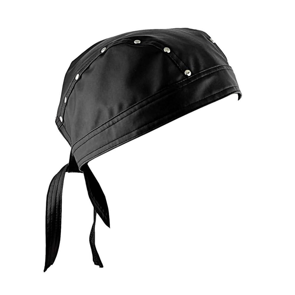 Leather Bandana Biker Doo Do Rag Headwrap Studded Mens Cap Capsmith Du Rag | Amazon (US)