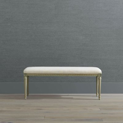 Etienne Bench with Fluted Legs & Upholstered Cushion in French Antique Design | Frontgate